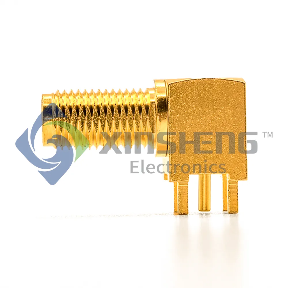 SMA Connector Jack, Female Socket 50 Ohms Panel Mount, Through Hole, Right Angle