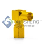 SSMC Female Right Angle Coax Connector Gold Plated for 0.086 S/R & Similar Cables (Solder/Crimp Type) thumbnail 2