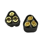 MT three-pin wire connector – male and female-black thumbnail 1